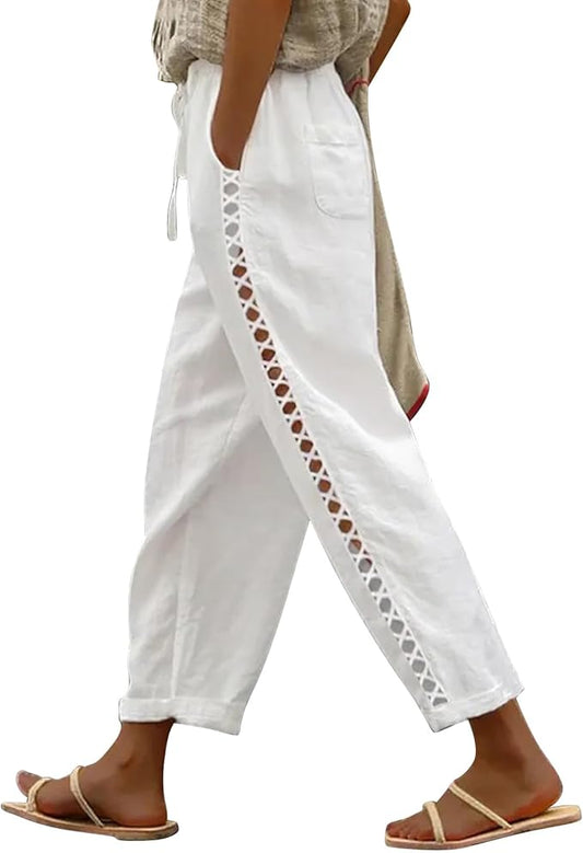 Women's Petite Linen Pants